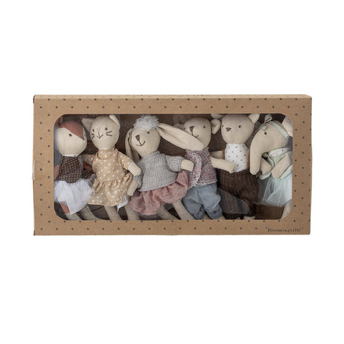 BLOOMINGVILLE MINI - Set of 6 animal soft dolls